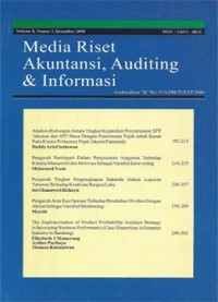 Media Riset Akuntansi, Auditing & Informasi. Vol. 18 No. 2 September 2018
