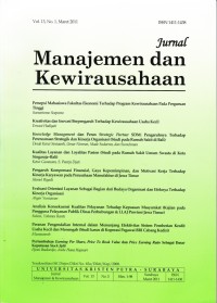 Image of Jurnal Manajemen dan Kewirausahaan Vol. 13. No.1 Maret 2011