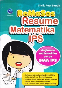Image of ReMaSos, Resume Matematika IPS: Ringkasan Matematika untuk SMA IPS