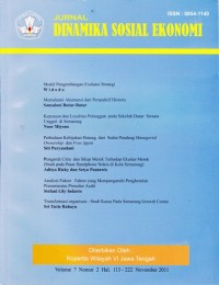 Image of Jurnal Dinamika Sosial Ekonomi; Volume 7 Nomor 2 Hal.113-222 November 2011