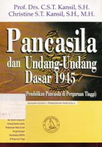 Image of Pancasila dan Undang-Undang Dasar 1945 ( Pendidikan Pancasila di Perguruan Tinggi) :Bagian Ke 1