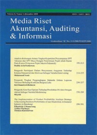 Image of Media Riset Akuntansi, Auditing & Informasi; Vol. 19 no.2 September 2019