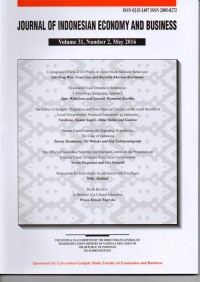 Image of Journal of Indonesian Economy and Business; Volume 31, Number 2, May 2016