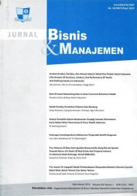 Image of Jurnal Bisnis Dan Manajemen ; Volume XIV Nomor I;Maret 2013