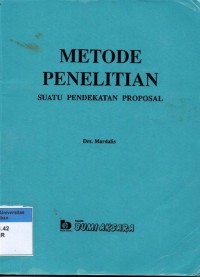 Image of Metode Penelitian ; Suatau Pendekatan Proposal