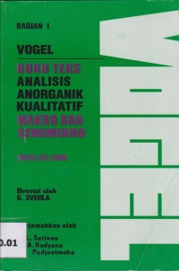 Image of Buku Teks Analisis Anorganik Kualitatif Makro dan Semimikro; Bagian I