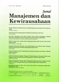 Jurnal Manajemen dan Kewirausahaan Vol. 13. No.1 Maret 2011
