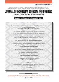 Journal Of Indonesian Economy And Business: Jurnal Ekonomi dan Bisnis Indonesia Volume 32, Number 3, September 2017