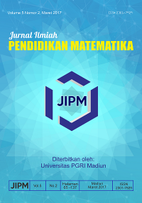 Jurnal Ilmiah Pendidikan Matematika (JIPM); Vol. 5 No. 1 Thn. 2016