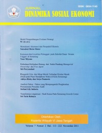 Jurnal Dinamika Sosial Ekonomi; Volume 7 Nomor 2 Hal.113-222 November 2011