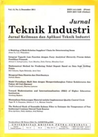 Jurnal Teknik Industri: Jurnal Keilmuan dan Aplikasi Teknik Industri Vol.13, No.2, Desember 2011