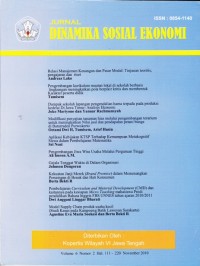 Jurnal Dinamika Sosial Ekonomi; Volume 6, Nomor 1 Hal.1-113 Mei 2010