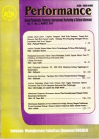 Performance: Jurnal Personalia Operasional, Marketing & Sistem Informasi Vol. 11. No. 2. Maret 2010