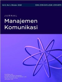 Jurnal Manajemen Komunikasi Vol. 4 No. 1 Oktober 2019