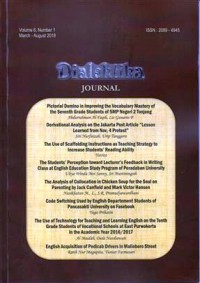 Dialektika Journal; Volume 6, Number 1 March-August 2018