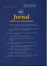 Jurnal Penelitian dan Evaluasi Pendidikan; Volume 20, Nomor 1, Juni 2016