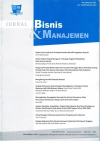 Jurnal Bisnis Dan Manajemen; Volume XII Nomor 1, Maret 2011