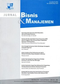 Jurnal Bisnis Dan Manajemen ; Volume XIII Nomor I; Maret 2012